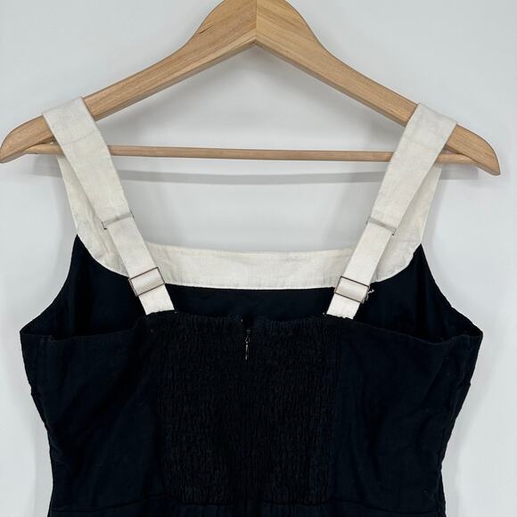 Abercrombie & Fitch Linen Blend Wide Strap Mini Dress Square Neck Sleeveless - Picture 6 of 9